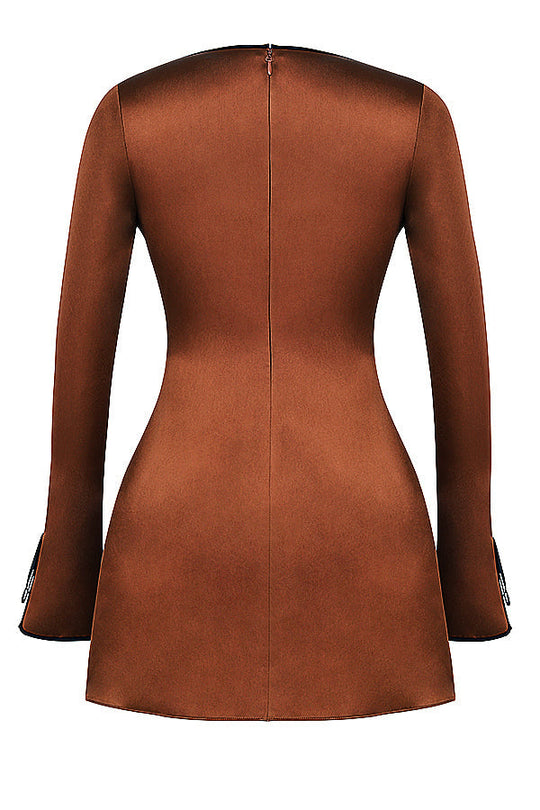 Heidi-Mode | Kupfer Satin Mini Kleid