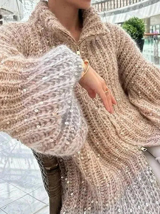 Heidi-Mode | V-Ausschnitt Strickjacke Pullover