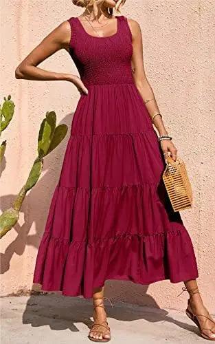 Heidi-Mode | Sexy A-Linien Ärmellos Lang Kleid