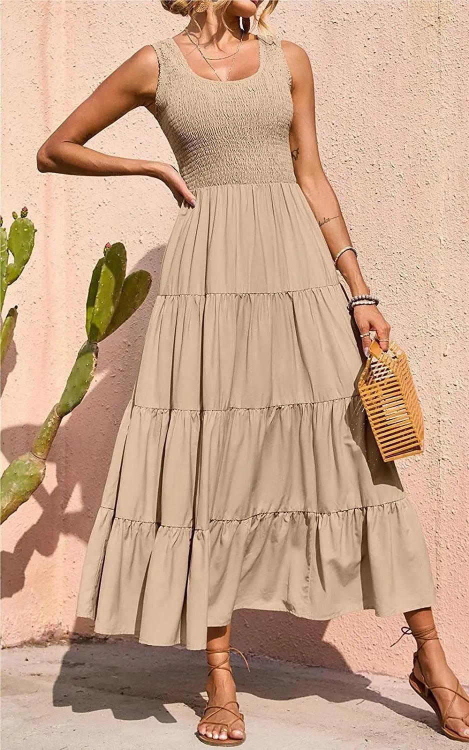Heidi-Mode | Sexy A-Linien Ärmellos Lang Kleid