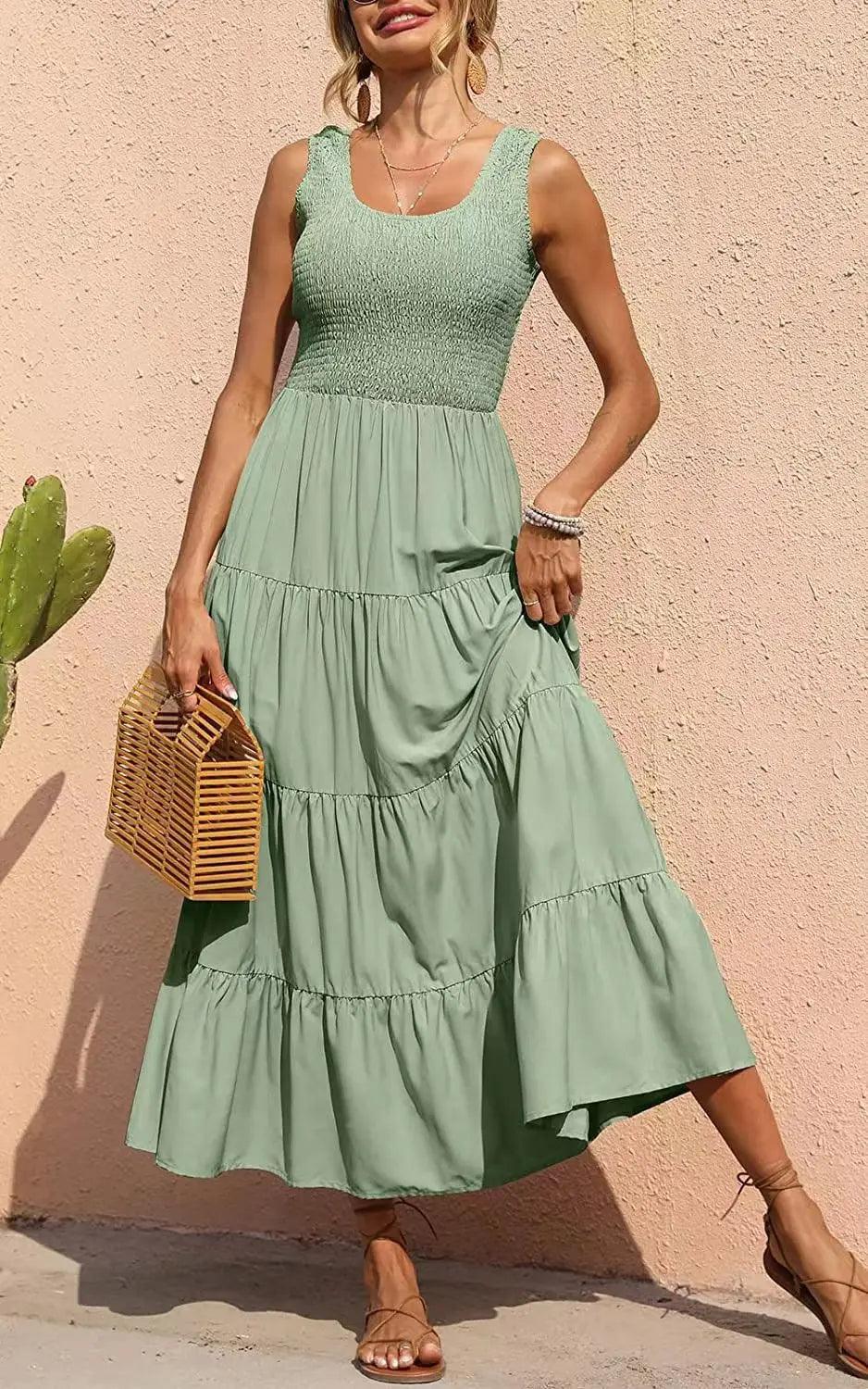 Heidi-Mode | Sexy A-Linien Ärmellos Lang Kleid