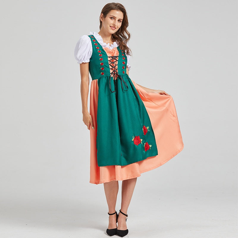 Heidi-Mode - Stilvolle Herbstgrüne Dirndl mit Schnürung für Frauen