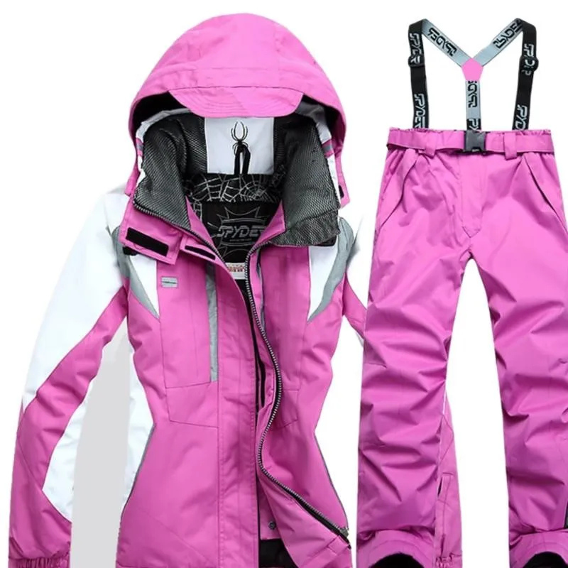 Heidi-Mode | Winddichter 2 Teiliger Skianzug mit Kapuze Warmer Jacke und Passender Hose