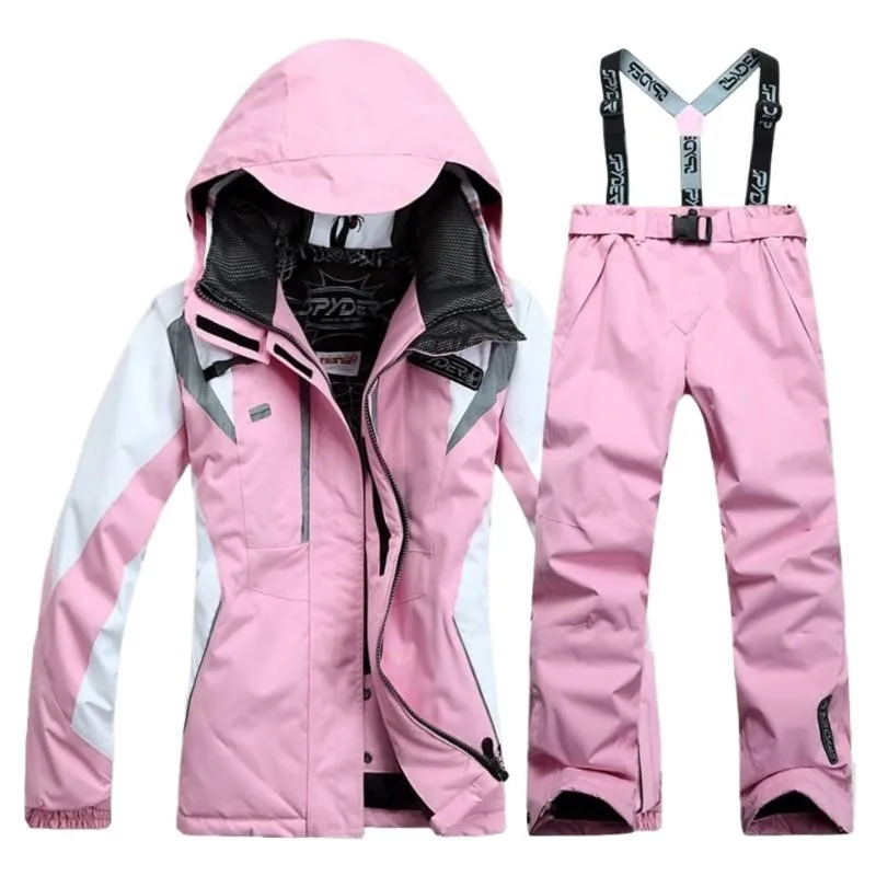 Heidi-Mode | Winddichter 2 Teiliger Skianzug mit Kapuze Warmer Jacke und Passender Hose