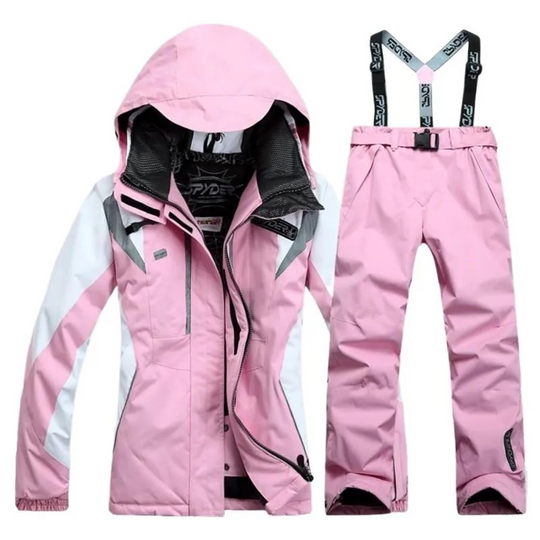 Heidi-Mode | Winddichter 2 Teiliger Skianzug mit Kapuze Warmer Jacke und Passender Hose