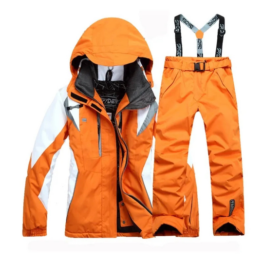 Heidi-Mode | Winddichter 2 Teiliger Skianzug mit Kapuze Warmer Jacke und Passender Hose