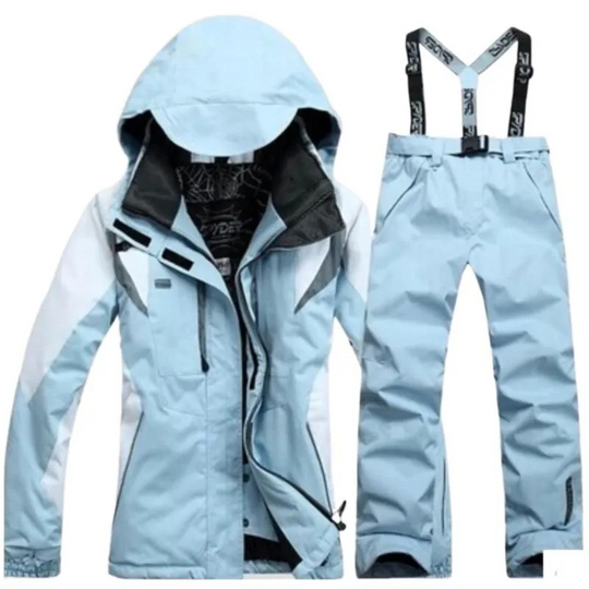 Heidi-Mode | Winddichter 2 Teiliger Skianzug mit Kapuze Warmer Jacke und Passender Hose