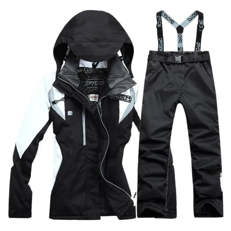 Heidi-Mode | Winddichter 2 Teiliger Skianzug mit Kapuze Warmer Jacke und Passender Hose