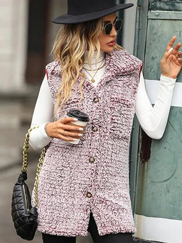 Heidi-Mode | Ärmelloser langer Frauen Wintermantel