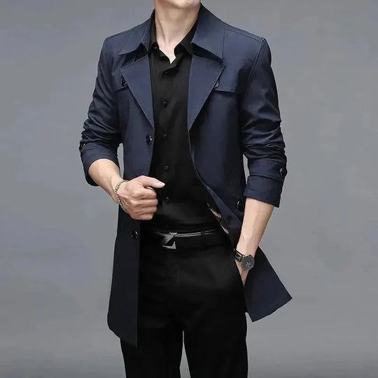 Heidi-Mode | Slim Fit Einreiher Herren Trenchcoat