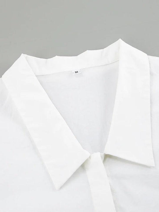 Heidi-Mode | Schlichte Puffärmel Kurz Geschnittene Lockere Lange Ärmel Bluse