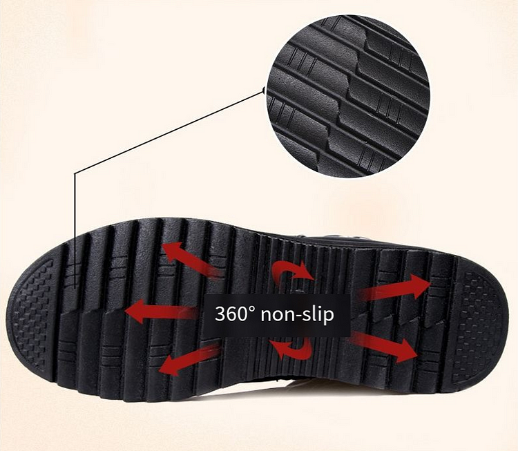 Heidi-Mode | Leder Orthopädische Knöchelboots Fleecegefütterte Schnallenstiefel