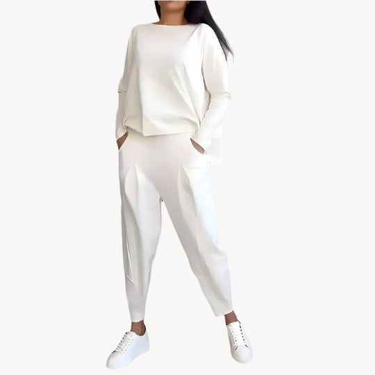 Heidi-Mode | Elegantes Solides Design Zweiteiliger Freizeitanzug für Damen
