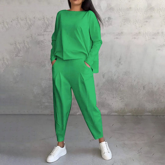 Heidi-Mode | Elegantes Solides Design Zweiteiliger Freizeitanzug für Damen