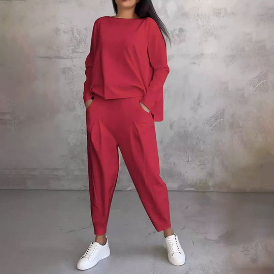 Heidi-Mode | Elegantes Solides Design Zweiteiliger Freizeitanzug für Damen