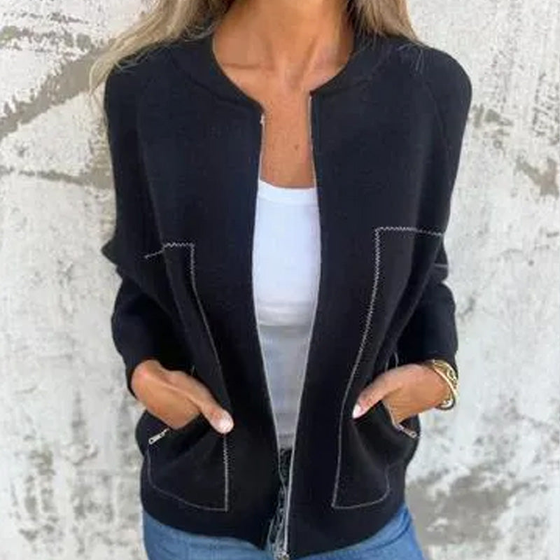 Heidi-Mode | Damesjas Met Rits En Naaddetails