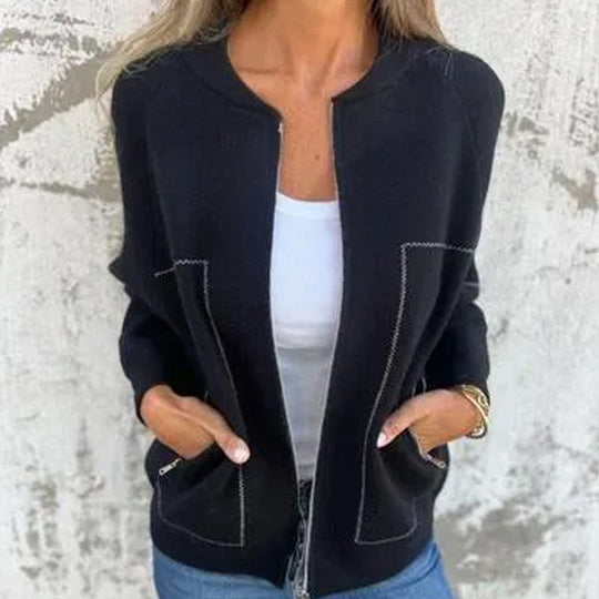 Heidi-Mode | Damesjas Met Rits En Naaddetails