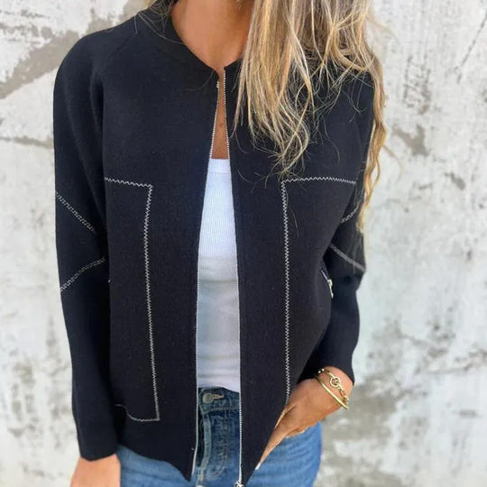 Heidi-Mode | Damesjas Met Rits En Naaddetails