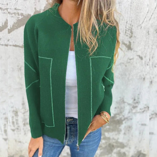 Heidi-Mode | Damesjas Met Rits En Naaddetails