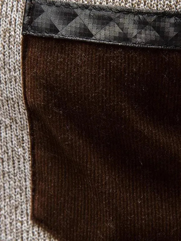 Heidi-Mode | Patchwork Reißverschluss Männer Rollkragenpullover