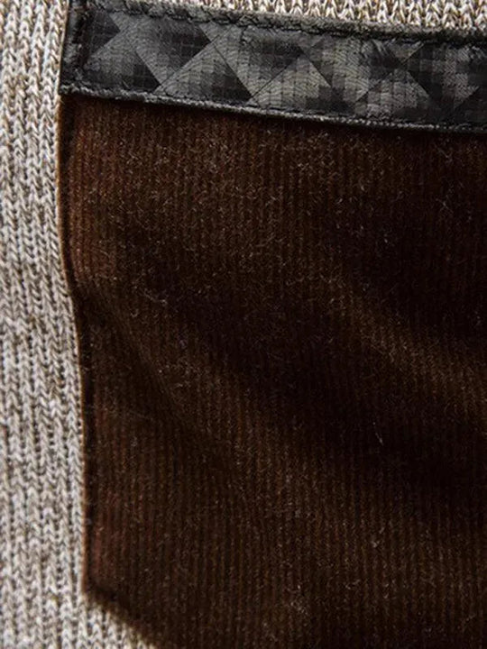 Heidi-Mode | Patchwork Reißverschluss Männer Rollkragenpullover