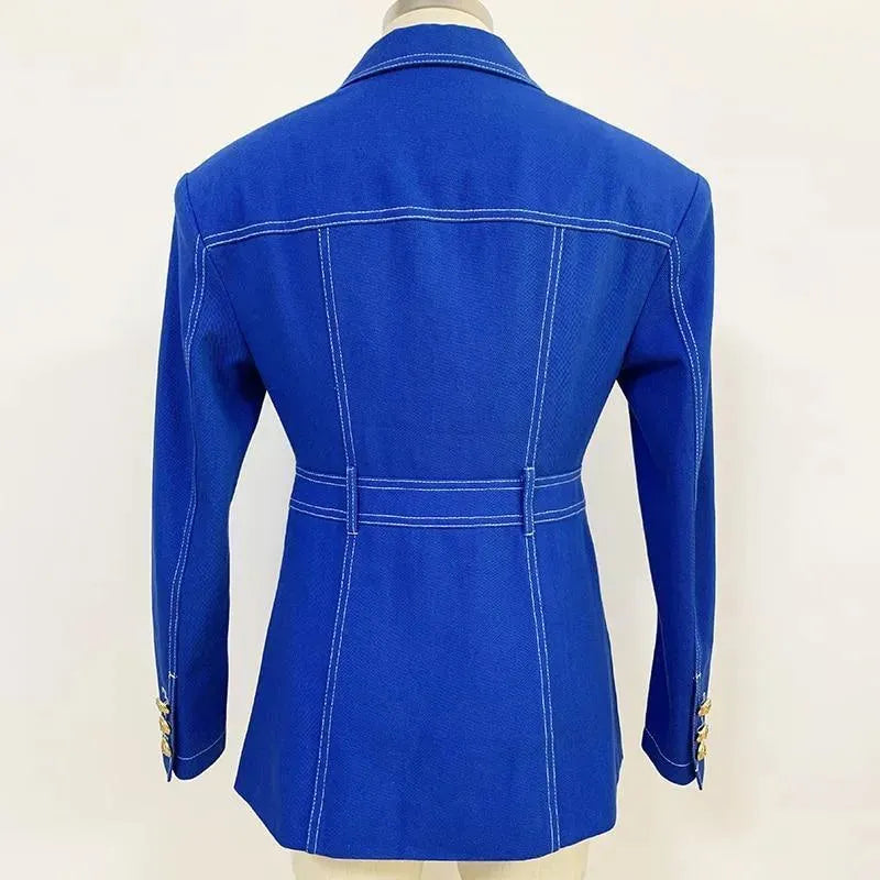 Heidi-Mode | Gestepptes Denim-Blazer für Damen - Lässig - Unifarben