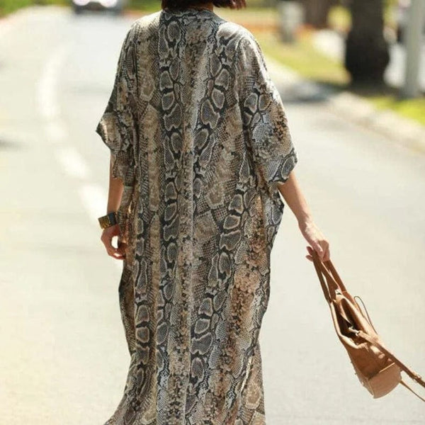 Heidi-Mode | Strand Kimono Kleid mit Tierdruck