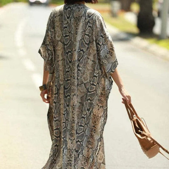 Heidi-Mode | Strand Kimono Kleid mit Tierdruck