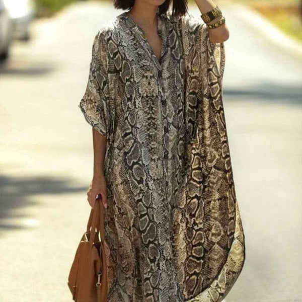Heidi-Mode | Strand Kimono Kleid mit Tierdruck