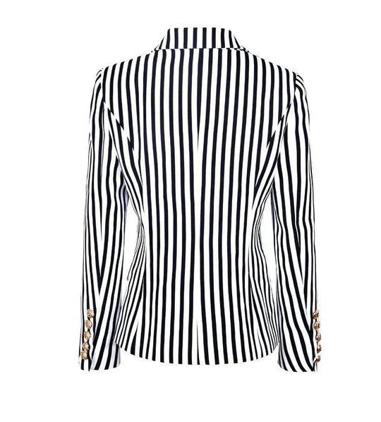 Heidi-Mode | Gestreifter Blazer Damen - Lässig - Gestreift-Pinstripe
