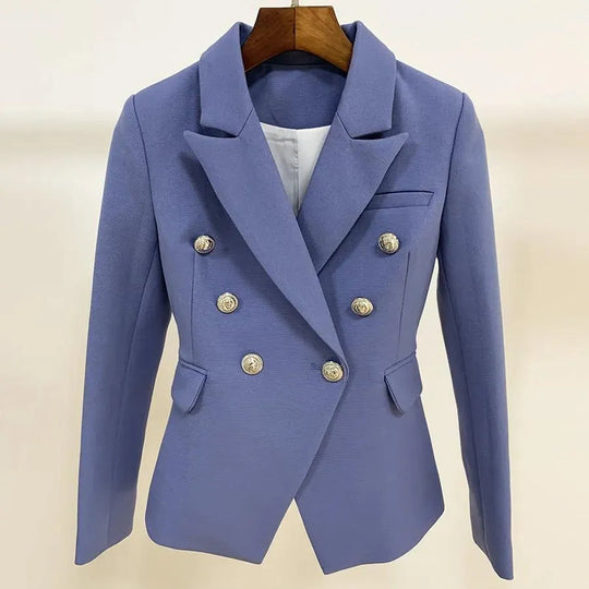 Heidi-Mode | Stylischer Doppelreihiger Blazer Damen - Lässig - Unifarben