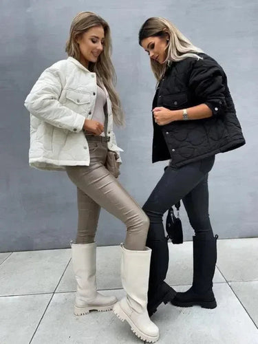 Heidi-Mode | Stilvolle Lockere Damenjacke mit Knöpfen