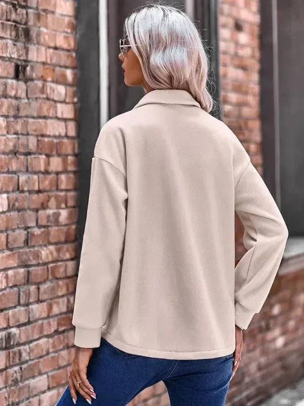 Heidi-Mode | Stilvoller Patchwork V-Ausschnitt Damenmantel