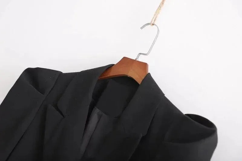 Heidi-Mode | Stylischer Vintage Langer Blazer Damen - Vintage - Einfarbig