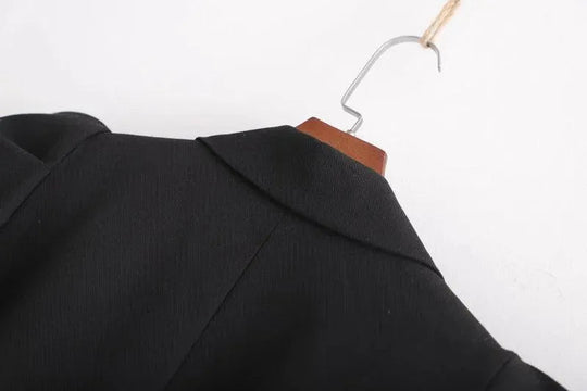 Heidi-Mode | Stylischer Vintage Langer Blazer Damen - Vintage - Einfarbig