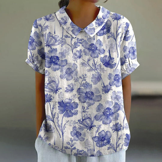 Handgefertigte Bluse mit Blumenmuster