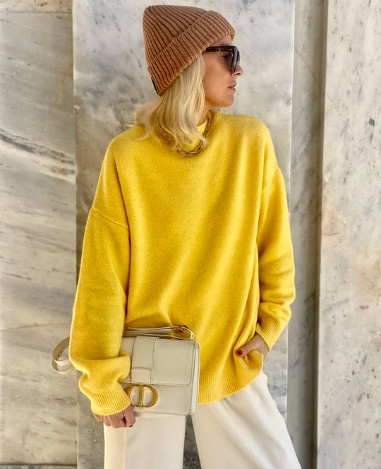 ROUND NECK PULLOVER "JOYA" YELLOW