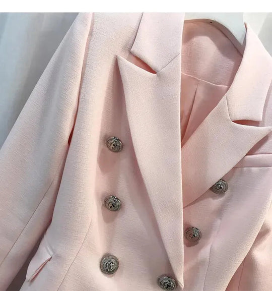 Heidi-Mode | Der Gewissenhaftigkeit Pink Blazer Damen - Formal-Business - Einfarbig