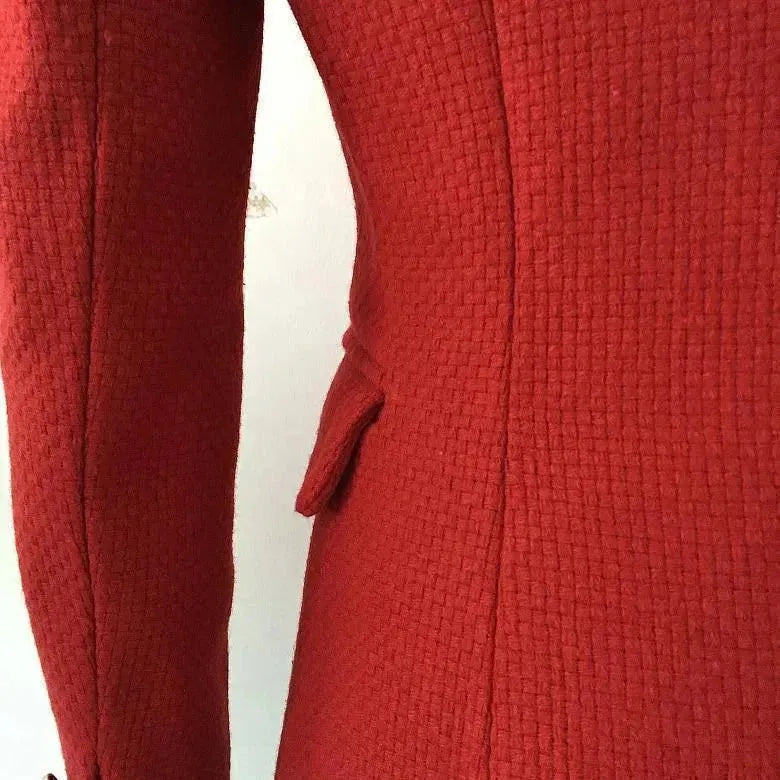 Heidi-Mode | Der pragmatische rote Tweed-Blazer für Frauen - Lässig - Unifarben
