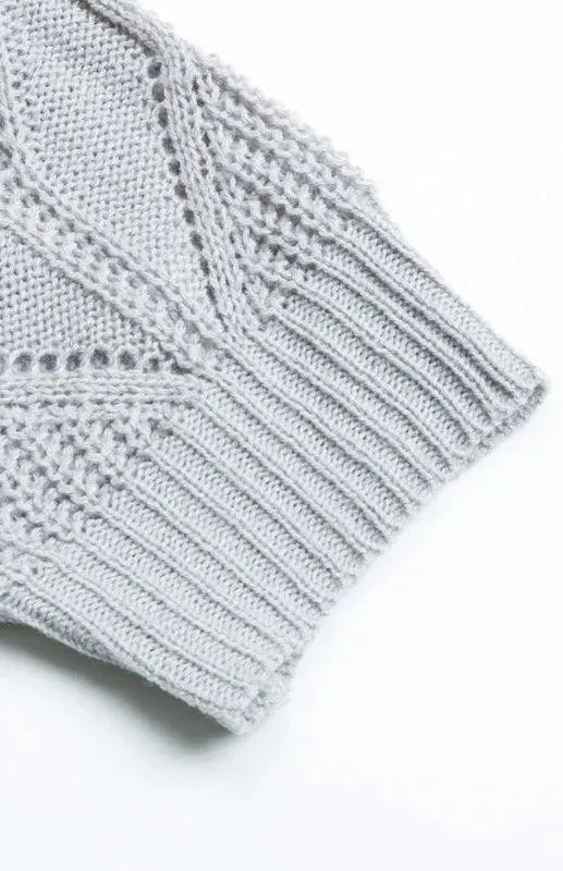 Heidi-Mode | Twist Damen Strickjacke Pullover im Strickmuster