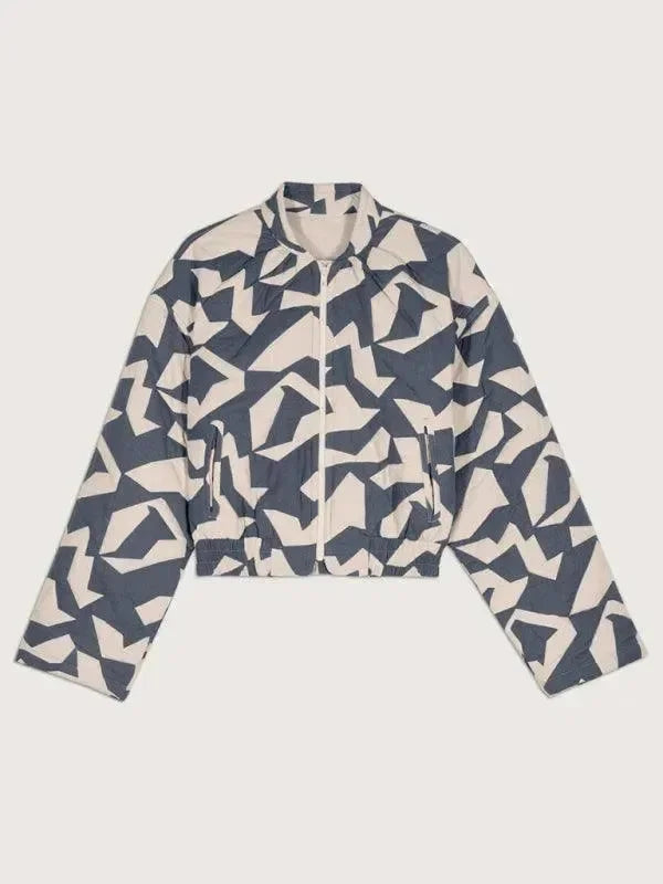 Heidi-Mode | Trendy Lockere Winter Druck Steppjacke