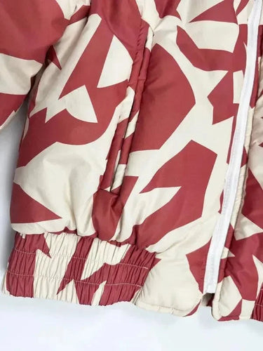 Heidi-Mode | Trendy Lockere Winter Druck Steppjacke