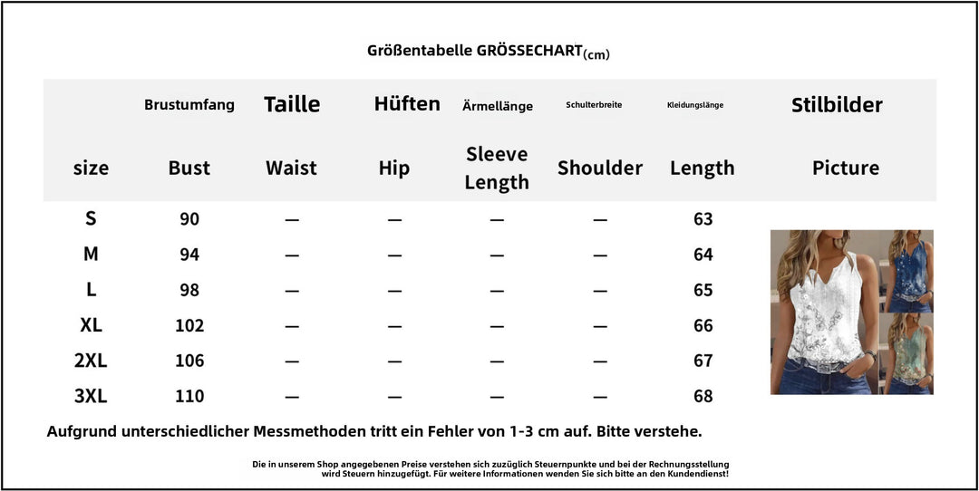 Heidi Mode | Bedrucktes T-Shirt mit Knöpfen