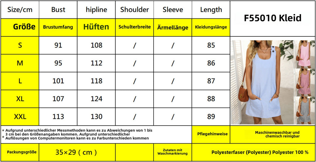 Heidi Mode | Gestreiftes Kleid mit Knopfleiste