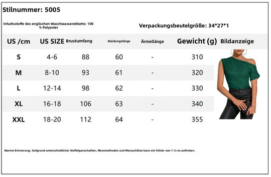 Heidi Mode | Schulter Pailletten plissierte kurze Ärmel