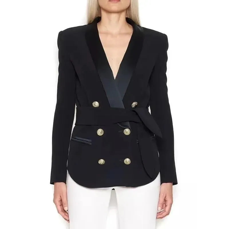 Heidi-Mode | Smoking Blazer Jacke Damen - Lässig - Unifarben