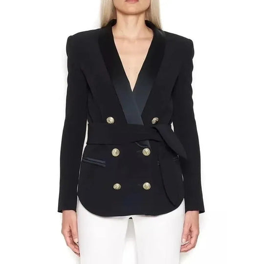 Heidi-Mode | Smoking Blazer Jacke Damen - Lässig - Unifarben
