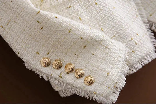 Heidi-Mode | Tweed Blazer Damen - Lässig - Unifarben