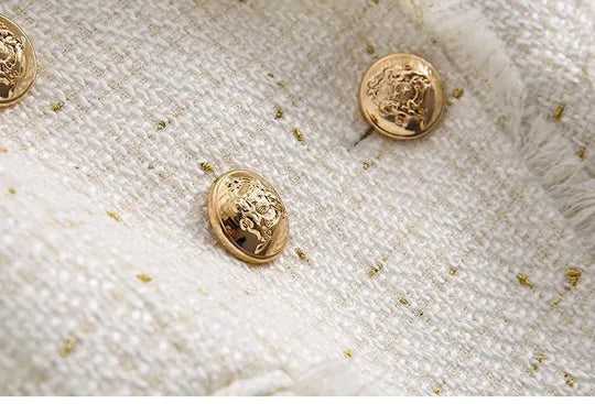 Heidi-Mode | Tweed Blazer Damen - Lässig - Unifarben