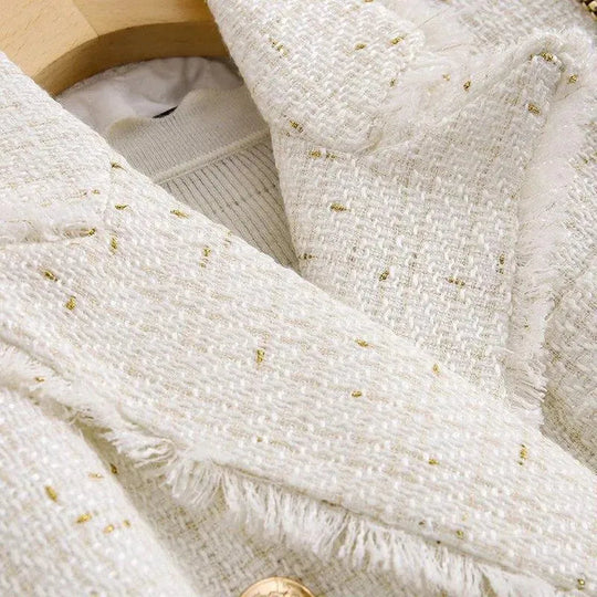 Heidi-Mode | Tweed Blazer Damen - Lässig - Unifarben